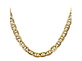 14k Yellow Gold 7mm Concave Mariner Chain 26 inch