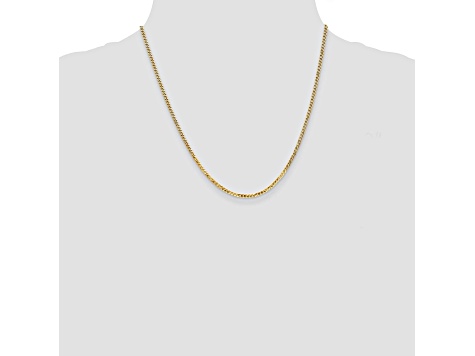 14k Yellow Gold 2.2mm Beveled Curb Chain 20"