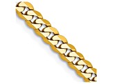 14k Yellow Gold 3.2mm Beveled Curb Chain 18"