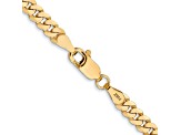 14k Yellow Gold 3.2mm Beveled Curb Chain 18"