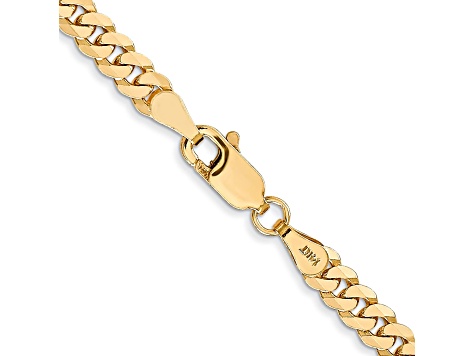 14k Yellow Gold 3.2mm Beveled Curb Chain 20"