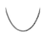 14k White Gold 3.2mm Beveled Curb Chain 18"