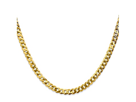 14k Yellow Gold 4.75mm Beveled Curb Chain 18"