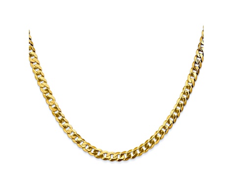 14k Yellow Gold 4.75mm Beveled Curb Chain 20"