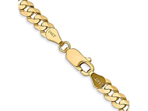 14k Yellow Gold 4.75mm Beveled Curb Chain 22"