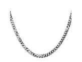 14k White Gold 4.75mm Beveled Curb Chain 18"