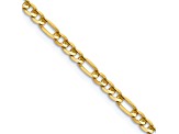 14k Yellow Gold 3mm Concave Open Figaro Chain 16"
