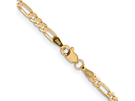 14k Yellow Gold 3mm Concave Open Figaro Chain 16"