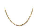 14k Yellow Gold 3mm Concave Open Figaro Chain 18"