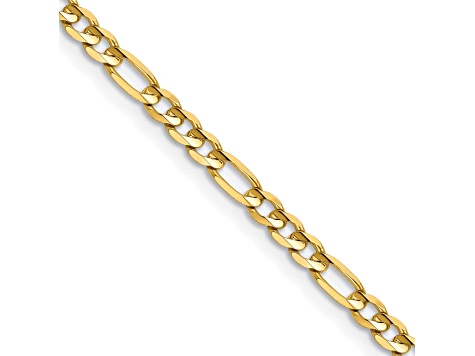14k Yellow Gold 3mm Concave Open Figaro Chain 20"