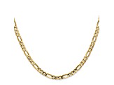 14k Yellow Gold 4mm Concave Open Figaro Chain 18"