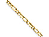 14k Yellow Gold 4mm Concave Open Figaro Chain 18"