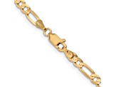 14k Yellow Gold 4mm Concave Open Figaro Chain 18"