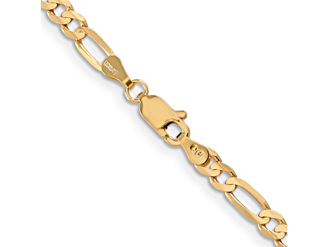 14k Yellow Gold 4mm Concave Open Figaro Chain 20"