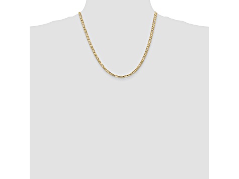 14k Yellow Gold 4mm Concave Open Figaro Chain 20"