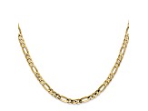 14k Yellow Gold 4mm Concave Open Figaro Chain 24"