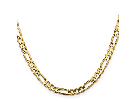 14k Yellow Gold 5.50mm Concave Open Figaro Chain 18"