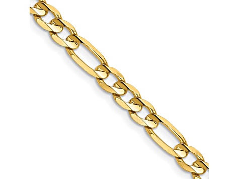 14k Yellow Gold 5.50mm Concave Open Figaro Chain 20"