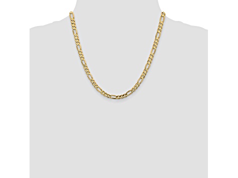 14k Yellow Gold 5.50mm Concave Open Figaro Chain 20"