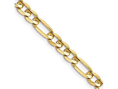 14k Yellow Gold 5.50mm Concave Open Figaro Chain 22"