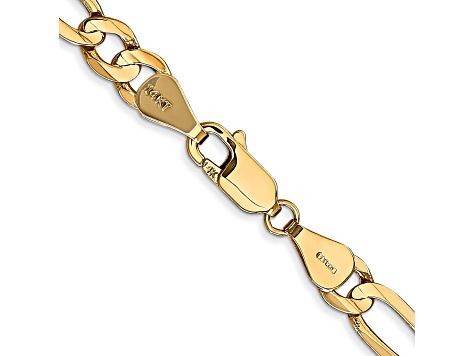 14k Yellow Gold 5.50mm Concave Open Figaro Chain 22"