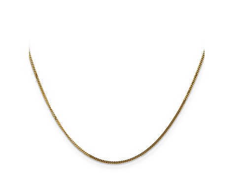 14k Yellow Gold 1.3mm Curb Pendant Chain 18"