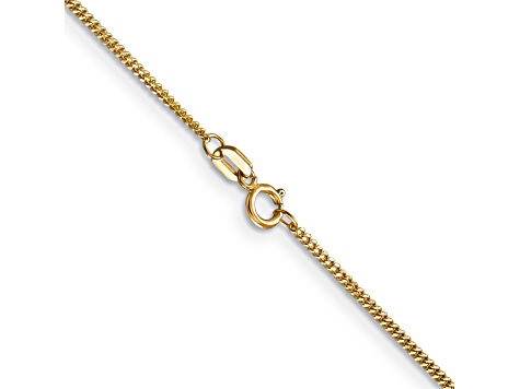 14k Yellow Gold 1.3mm Curb Pendant Chain 18"