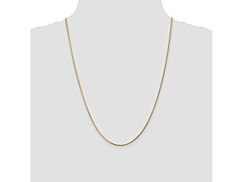 14k Yellow Gold 1.3mm Curb Pendant Chain 24"