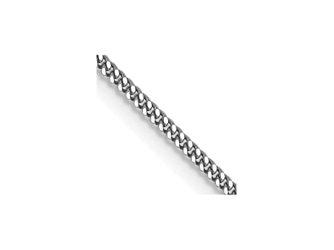 14k White Gold 1.3mm Curb Pendant Chain 16"