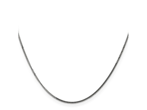 14k White Gold 1.3mm Curb Pendant Chain 18"