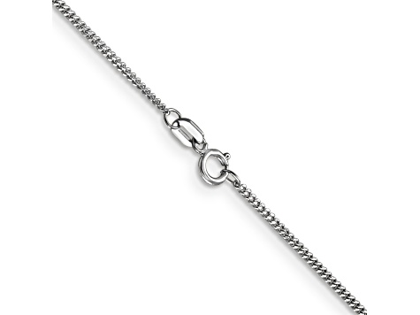 14k White Gold 1.3mm Curb Pendant Chain 18"