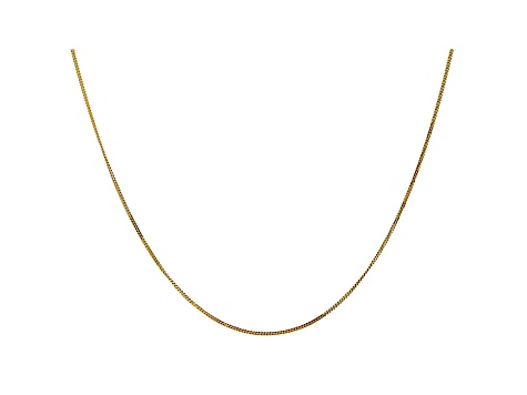 14k Yellow Gold 0.9mm Curb Pendant Chain 16"