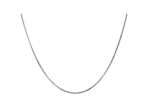 14k White Gold 0.9mm Curb Pendant Chain 20"