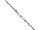 14k White Gold 1.7mm Singapore Chain 18"