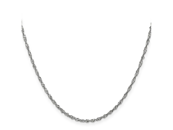 14k White Gold 1.7mm Singapore Chain 30