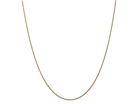 14k Yellow Gold 1mm Solid Diamond Cut Wheat Chain 16"