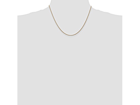 14k Yellow Gold 1mm Solid Diamond Cut Wheat Chain 18"