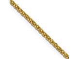 14k Yellow Gold 1mm Solid Diamond Cut Wheat Chain 20"