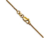 14k Yellow Gold 1mm Solid Diamond Cut Wheat Chain 20"