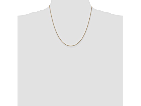 14k Yellow Gold 1mm Solid Diamond Cut Wheat Chain 20"