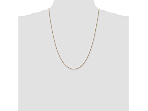 14k Yellow Gold 1mm Solid Diamond Cut Wheat Chain 24"