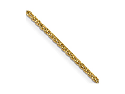 14k Yellow Gold 1mm Solid Diamond Cut Wheat Chain 30"