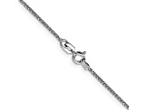 14k White Gold 1.mm Solid Diamond Cut Wheat Chain 16"