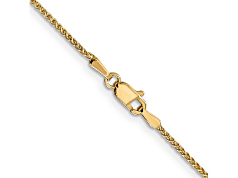 14k Yellow Gold 1.2mm Diamond Cut Wheat Chain 18"