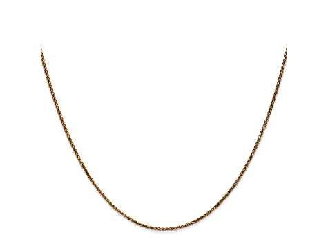 14k Yellow Gold 1.2mm Diamond Cut Wheat Chain 30"