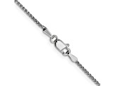 14k White Gold 1.2mm Solid Diamond Cut Wheat Chain 16"