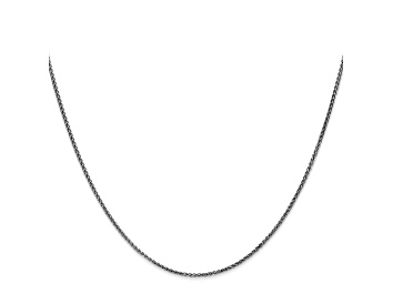 14K White Gold 1.8mm Diamond-cut Round Open Link Cable Chain