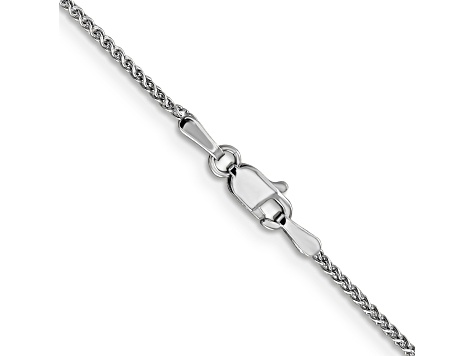 14k White Gold 1.2mm Solid Diamond Cut Wheat Chain 20"