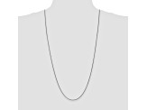 14k White Gold 1.2mm Solid Diamond Cut Wheat Chain 30"