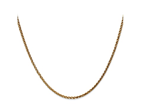 14k Yellow Gold 1.8mm Solid Diamond Cut Wheat Chain 16 inches